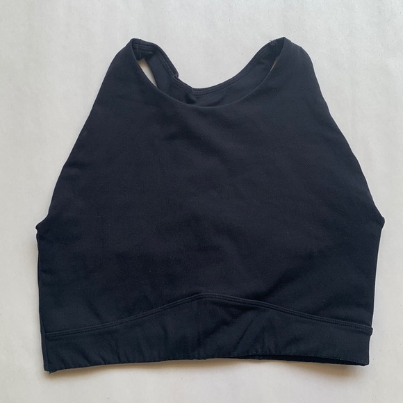 Alphalete Black Racerback Sports Bra High Neck Crop Top Size Small - Picture 2 of 9